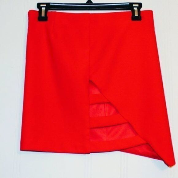 Forever 21 asymmetric tiered tulip style mini skirt red women M - Picture 7 of 15